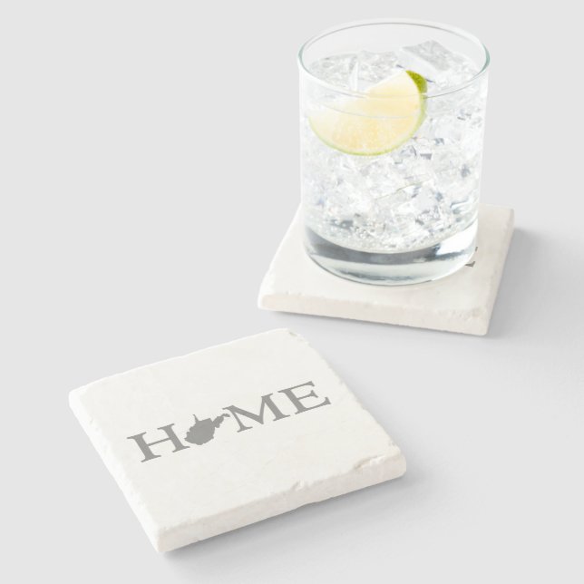 West Virginia Home State Shaped Letter Virginian Stone Coaster (Side)
