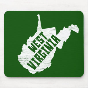 West Virginia Home Vintage White Map Mouse Mat