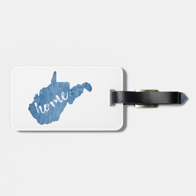 West Virginia Home Wood Grain Luggage Tag (Back Horizontal)