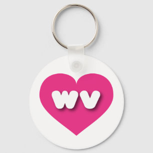 West Virginia hot pink heart - I love wv Key Ring