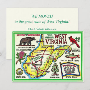 West Virginia Illustrated Map Moving Announcement