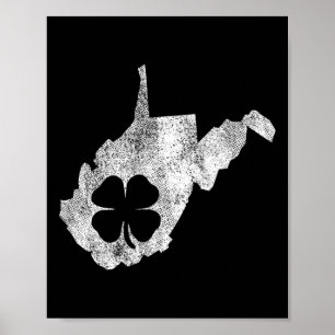 West Virginia Irish Shamrock St. Patrick's Day Sai Poster