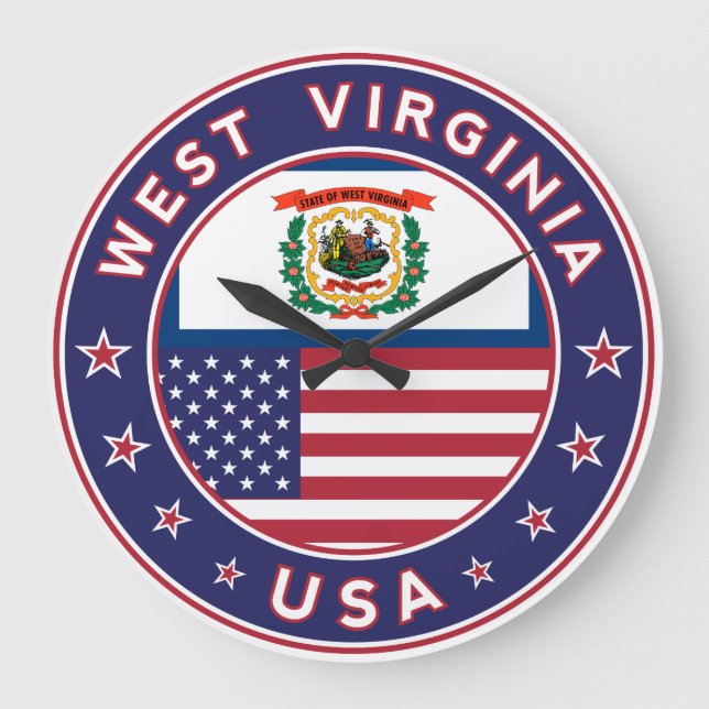 West Virginia Large Clock (Front)