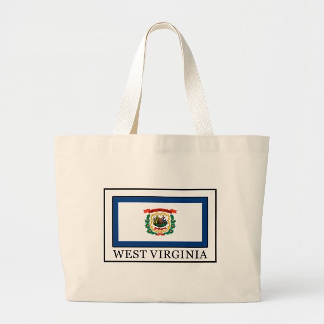 West Virginia Large Tote Bag (Front)