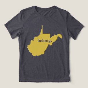 West Virginia Map Belong State Pride Tri-Blend Shirt