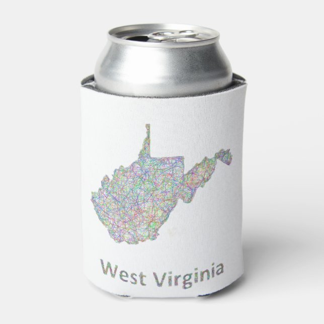 West Virginia map Can Cooler (Can Front)