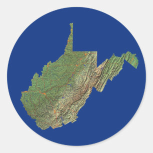 West Virginia Map Sticker