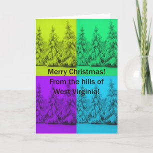 West Virginia Merry Christmas Tree Collage Holiday Card