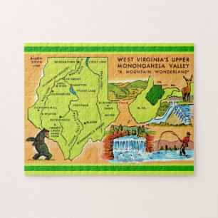 West Virginia Monongahela Valley Map Jigsaw Puzzle