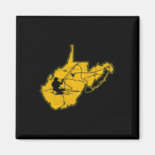 West Virginia Mountain Gold And Blue Fly Fishing F Magnet