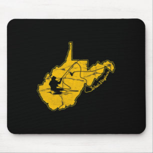 West Virginia Mountain Gold And Blue Fly Fishing F Mouse Mat