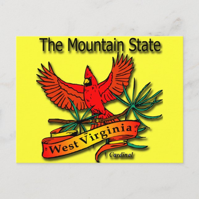 West Virginia Mountain State Cardinal Postcard (Front)