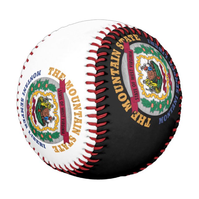 WEST VIRGINIA MOUNTAIN STATE FLAG BASEBALL (Angled)
