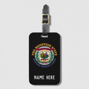 WEST VIRGINIA MOUNTAIN STATE FLAG LUGGAGE TAG