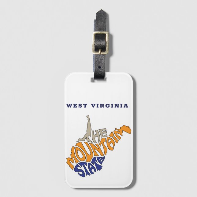 West Virginia Nickname Word Art Luggage Tag (Front Vertical)