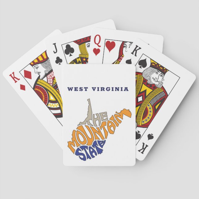 West Virginia Nickname Word Art Playing Cards (Back)
