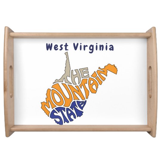 West Virginia Nickname Word Art Serving Tray Zazzle.co.uk