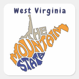 West Virginia Nickname Word Art Square Sticker