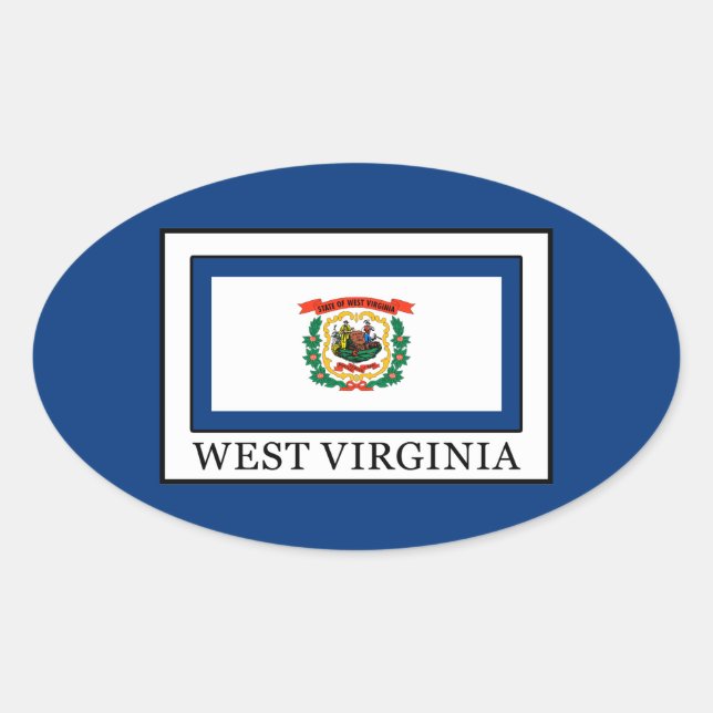 West Virginia Oval Sticker (Front)