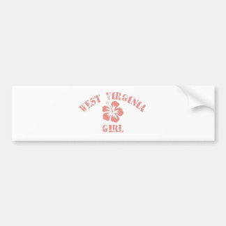 West Virginia Pink Girl Bumper Sticker