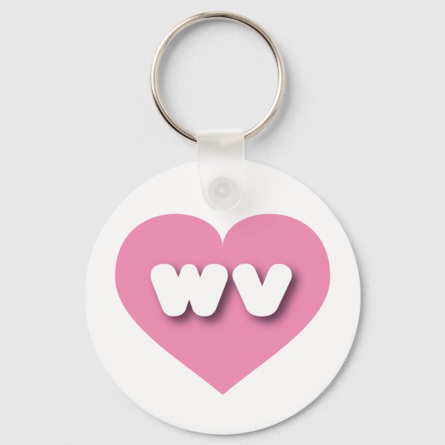 West Virginia pink heart - I love wv Key Ring (Front)