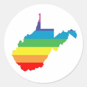 west virginia rainbow classic round sticker