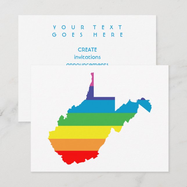 west virginia rainbow invitation (Front/Back)