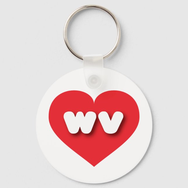 West Virginia red heart - I love wv Key Ring (Front)