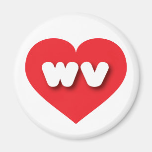 West Virginia red heart - I love wv Magnet