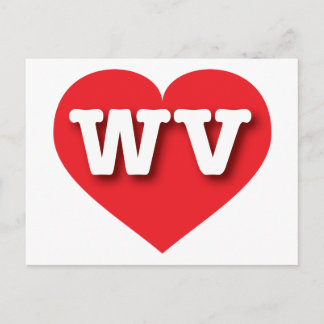 West Virginia Red Heart - I love WV Postcard
