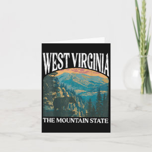 West Virginia Retro Bear Mountain Graphic Card