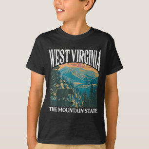West Virginia Retro Bear Mountain Graphic  T-Shirt