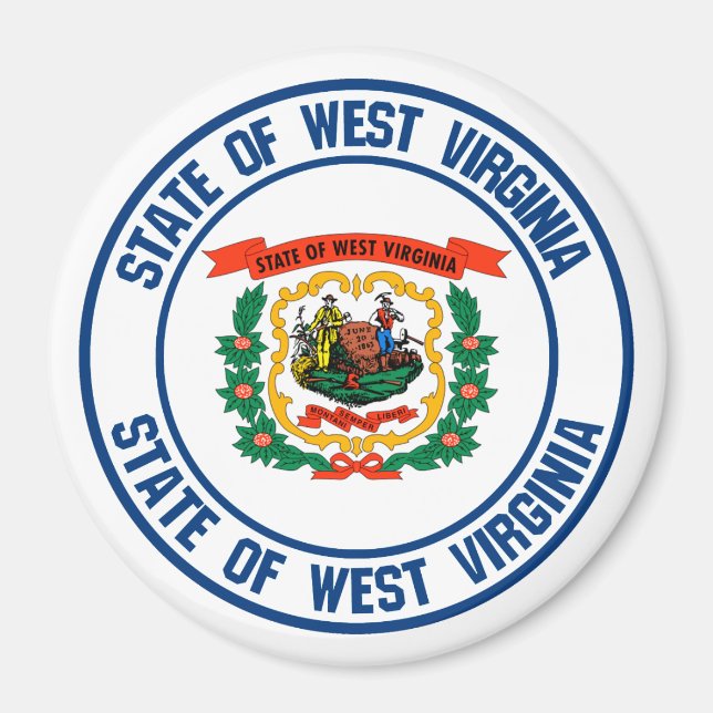 West Virginia Round Emblem Magnet (Front)