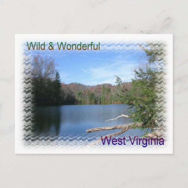 West Virginia Rustic Lake Postcard (Front)