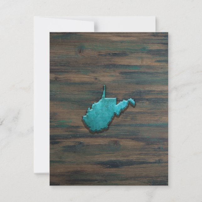 West Virginia Shape Teal Thank You Card (Front)