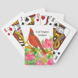 West Virginia Souvenir Bird Cardinal Flowers Playing Cards