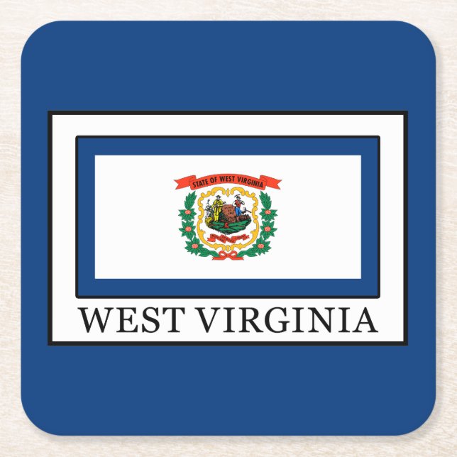 West Virginia Square Paper Coaster (Front)