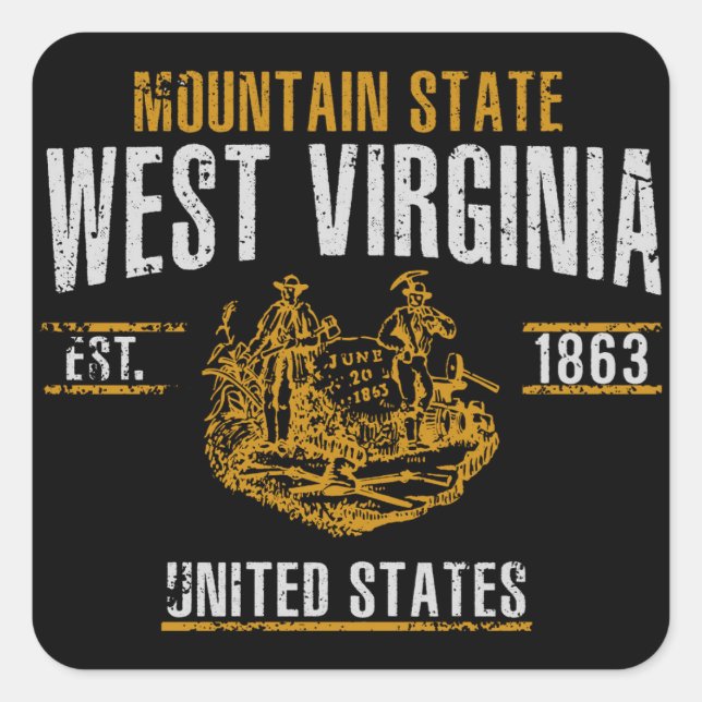 West Virginia Square Sticker (Front)