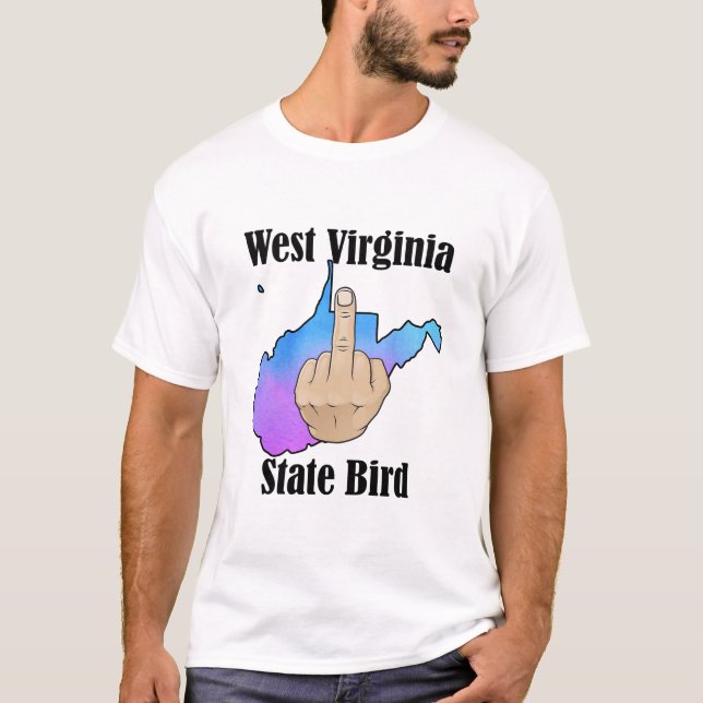 West Virginia state bird t-shirt middle finger (Front)