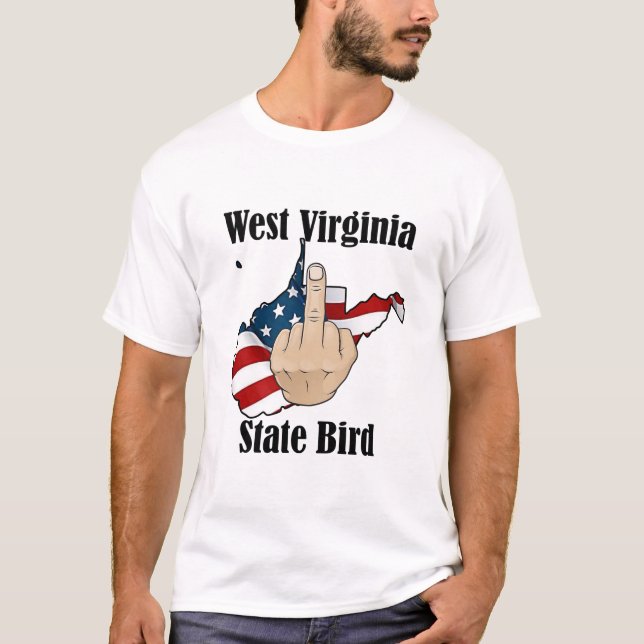 West Virginia state bird t-shirt middle finger (Front)