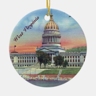 West Virginia State Capitol Ceramic Tree Decoration