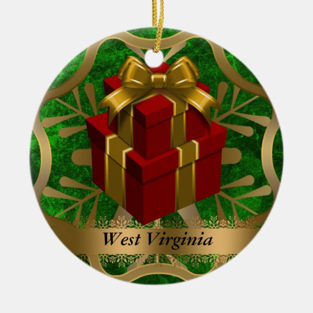 West Virginia State Christmas Ornament (Front)