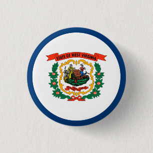 West Virginia State Flag 3 Cm Round Badge