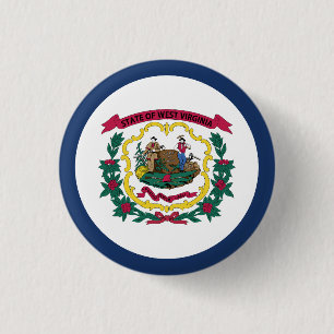 West Virginia State Flag 3 Cm Round Badge