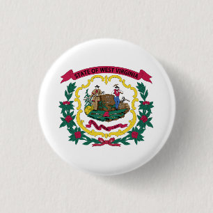 West Virginia State Flag 3 Cm Round Badge