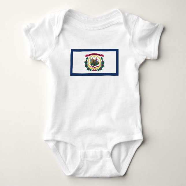 West Virginia State Flag Baby Bodysuit (Front)