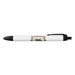 West Virginia State Flag Black Ink Pen
