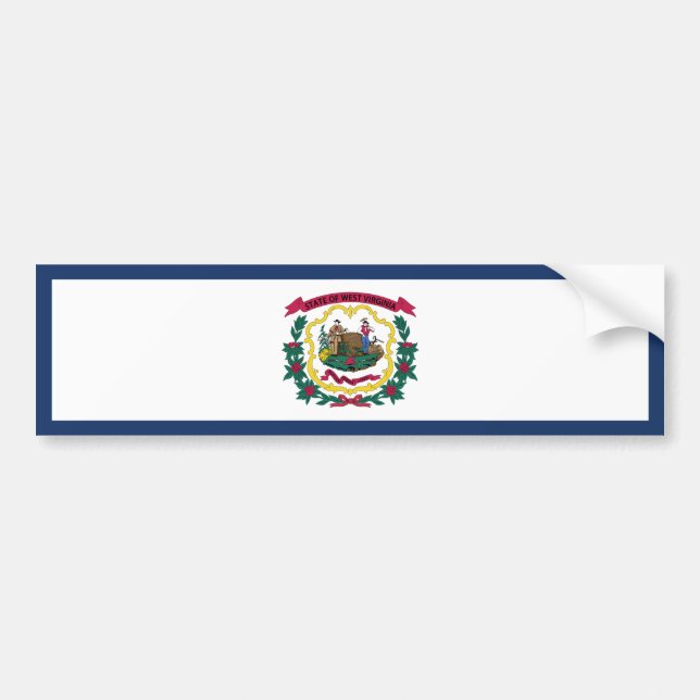 West Virginia State Flag Bumper Sticker (Front)