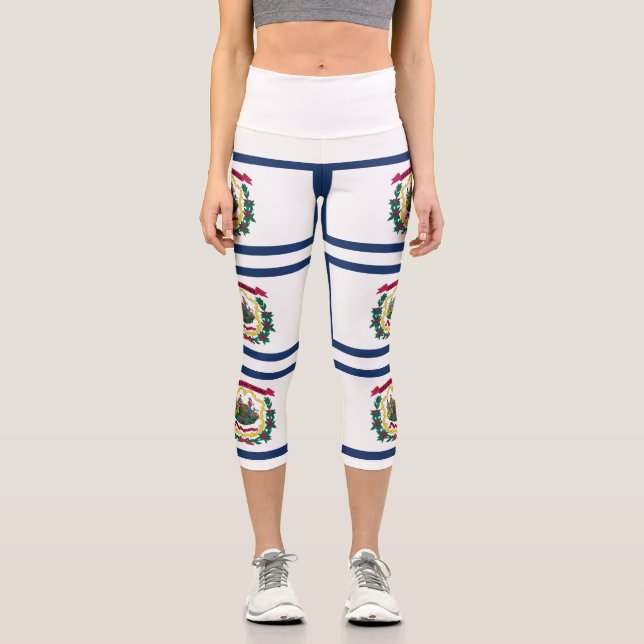 West Virginia State Flag Capri Leggings (Front)