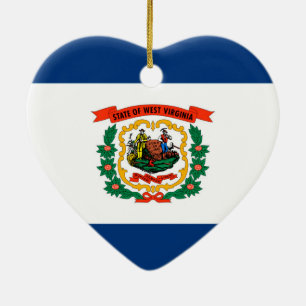 West Virginia State Flag Design Ceramic Tree Decoration
